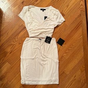 Lulus two piece white skirt and top NWT